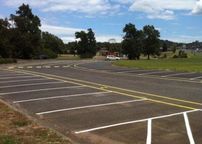 Car Park Line Markings with a Pedestrian Crossing.