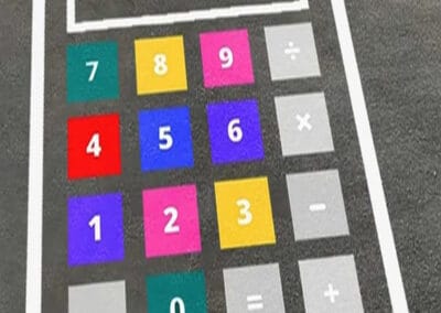 Thermoplastic Calculator line marking in a primary school