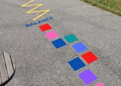 Activity Run Thermoplastic line marking in a primary school playground