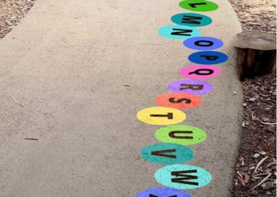 Alphabet Caterplillar line marking in a primary school