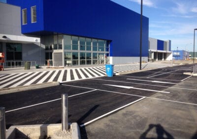Car Park Line Marking outside Shopping Centres - Important for Safety of all Pedestrians and drivers.