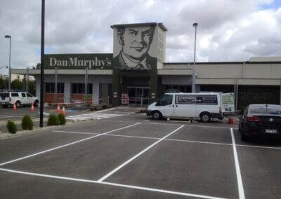 Dan Murphys Carpark Line Markings are well defined and clear ensuring it's easy for every one to use.