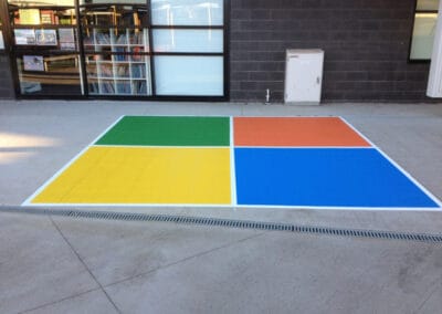 Four Square line marking in a school