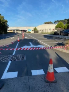 IGA San Remo Carpark Line marking by Linemarking Solutions - servicing Melbourne and surrounds. 