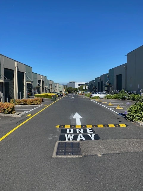 Line marking for business precinct in Nunawading, Victoria